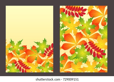 vector, pattern, frame with autumn leaves for greetings, invitations, cards, price tags