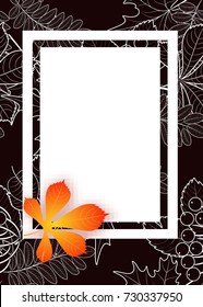 vector, pattern, frame with autumn leaves for greetings, invitations, cards, price tags