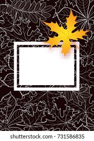 vector, pattern, frame with autumn leaves for greetings, invitations, cards, price tags