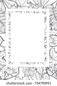 vector pattern frame with autumn leaves for greetings, invitations, cards, price tags