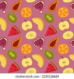 Vector pattern with fruit slices