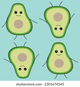 Vector pattern with fruits avocado. For printing on textiles, phone case. Hand draw illustration.