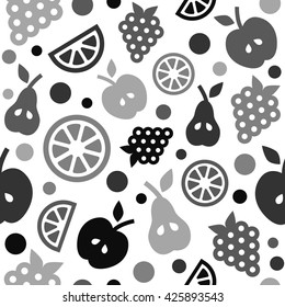 Vector Pattern With Fruits, Seamless Background.