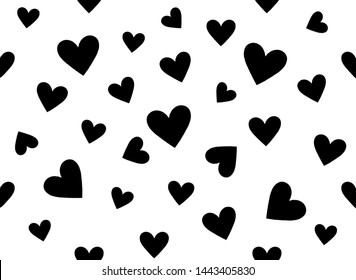 Vector pattern of funny hearts for decoration