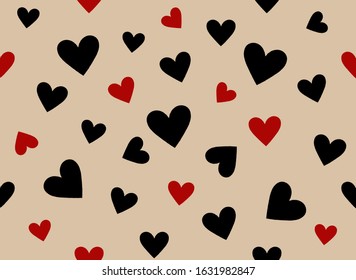 Vector pattern of funny hearts for decoration