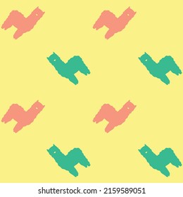 Vector pattern with funny llama.