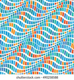 Vector pattern. Geometric color wavy background