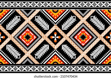 Vector pattern with geometric ethnic oriental.Design for background,carpet, wallpaper, clothing, wrapping, batik, fabric,textile,cover.Vector illustration.