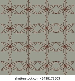 vector pattern, geometric vector with floral motif and rhombuses or squares in red shades