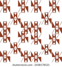 vector patrón, vector geométrico con motivo floral y rombos o cuadrados en tonos rojos