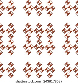 vector pattern, geometric vector with floral motif and rhombuses or squares in red shades