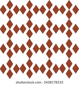 vector pattern, geometric vector with floral motif and rhombuses or squares in red shades