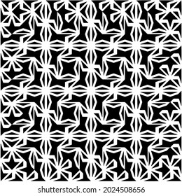 vector pattern in geometric ornamental style. Black and white pattern.