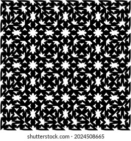 vector pattern in geometric ornamental style. Black and white pattern.