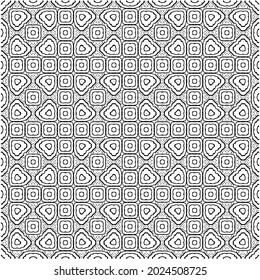 vector pattern in geometric ornamental style. Black and white pattern.