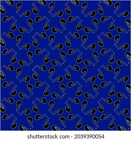 patrón vectorial en estilo ornamental geométrico. Patrón blanco y negro y azul.