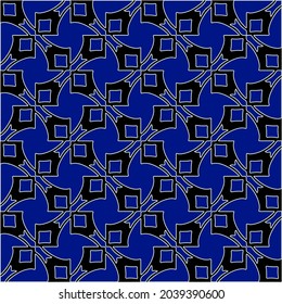 vector pattern in geometric ornamental style. Black and white and blue pattern.