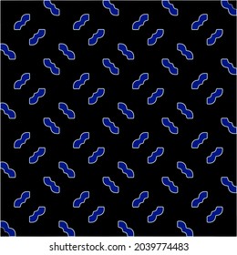 vector pattern in geometric ornamental style. Black and white and blue pattern.