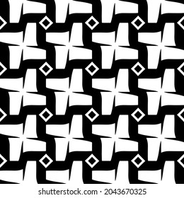 vector pattern in geometric ornamental style. Black and white pattern.