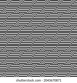 vector pattern in geometric ornamental style. Black and white pattern.