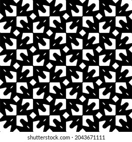 vector pattern in geometric ornamental style. Black and white pattern.