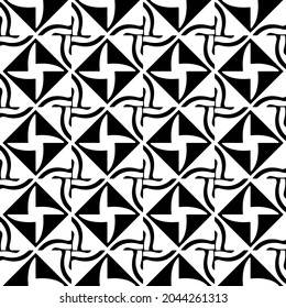 vector pattern in geometric ornamental style. Black and white pattern.
