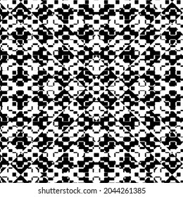 vector pattern in geometric ornamental style. Black and white pattern.
