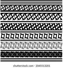 vector pattern in geometric ornamental style. Black and white pattern.

