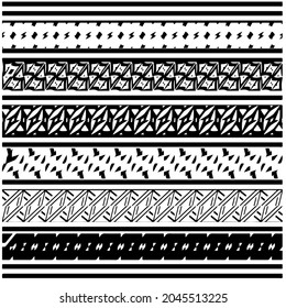 vector pattern in geometric ornamental style. Black and white pattern.

