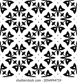 vector pattern in geometric ornamental style. Black and white pattern.