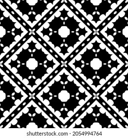 vector pattern in geometric ornamental style. Black and white pattern.