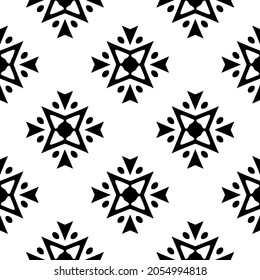 vector pattern in geometric ornamental style. Black and white pattern.