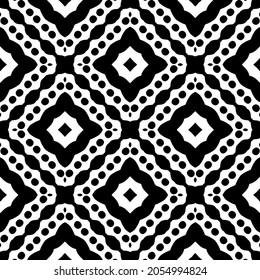 vector pattern in geometric ornamental style. Black and white pattern.
