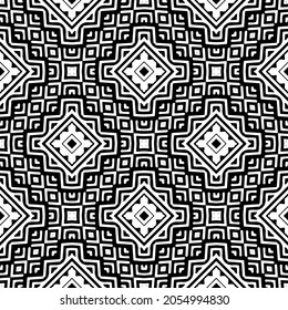 vector pattern in geometric ornamental style. Black and white pattern.