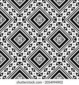 vector pattern in geometric ornamental style. Black and white pattern.