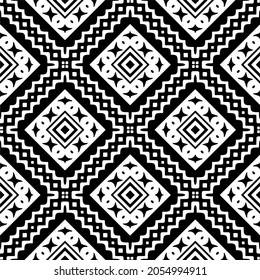 vector pattern in geometric ornamental style. Black and white pattern.