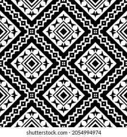 vector pattern in geometric ornamental style. Black and white pattern.