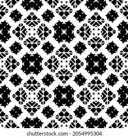 vector pattern in geometric ornamental style. Black and white pattern.