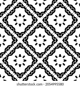 vector pattern in geometric ornamental style. Black and white pattern.
