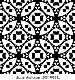 vector pattern in geometric ornamental style. Black and white pattern.