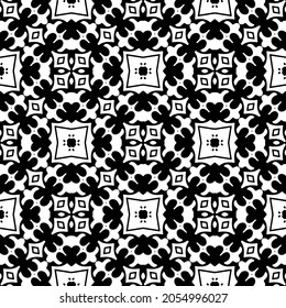 vector pattern in geometric ornamental style. Black and white pattern.
