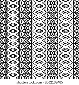 vector pattern in geometric ornamental style. Black and white pattern.