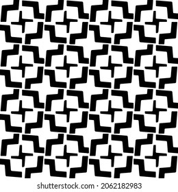 vector pattern in geometric ornamental style. Black and white pattern.