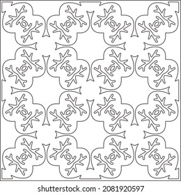 vector pattern in geometric ornamental style. Black and white pattern.