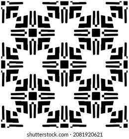 vector pattern in geometric ornamental style. Black and white pattern.