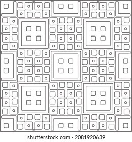 vector pattern in geometric ornamental style. Black and white pattern.