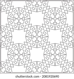 vector pattern in geometric ornamental style. Black and white pattern.