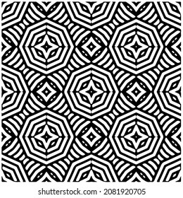 vector pattern in geometric ornamental style. Black and white pattern.