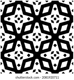 vector pattern in geometric ornamental style. Black and white pattern.