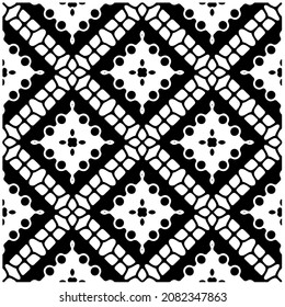 vector pattern in geometric ornamental style. Black and white pattern.